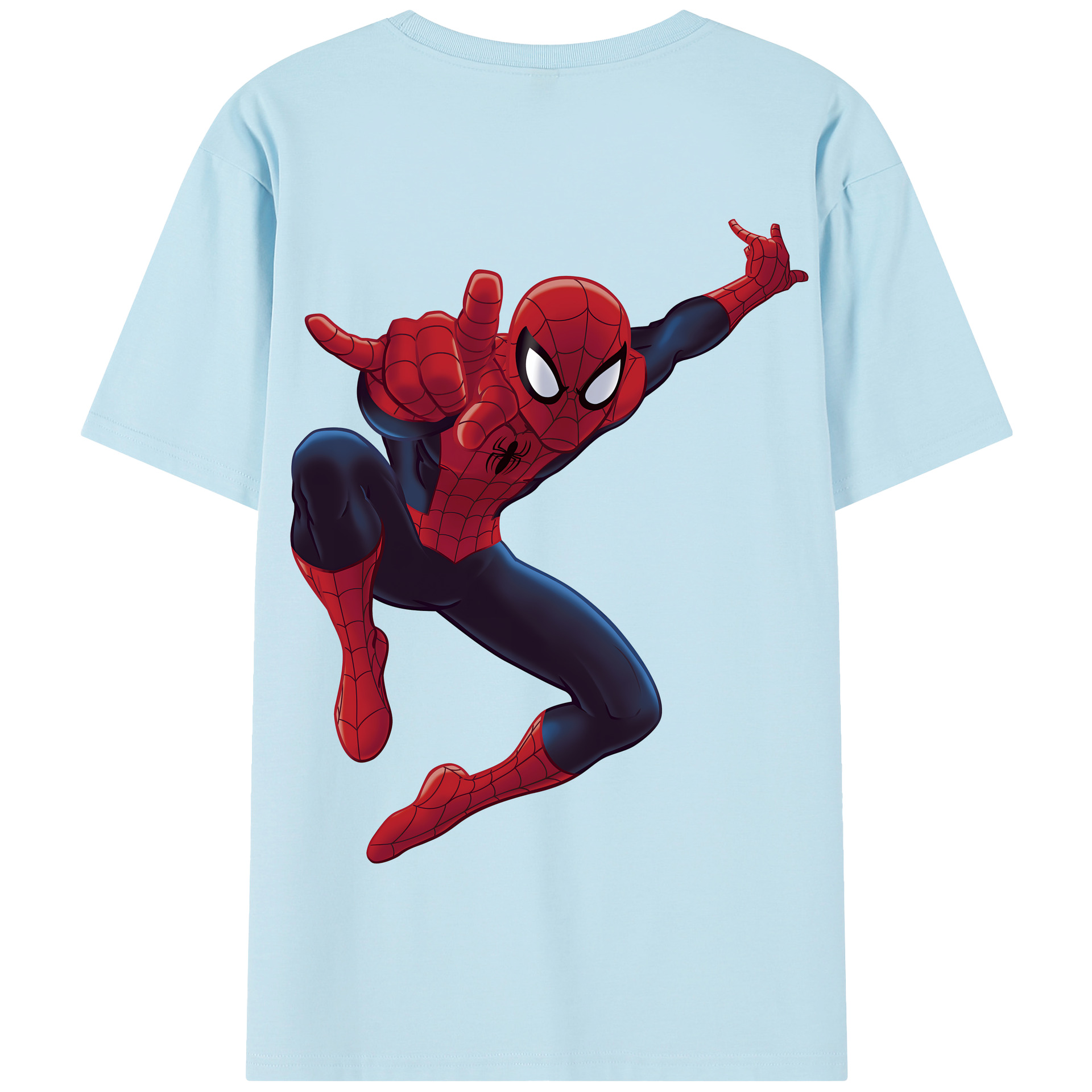（画像用） Spider Man スパイダーマン 綿100％半袖Tシャツ（背面プリント）